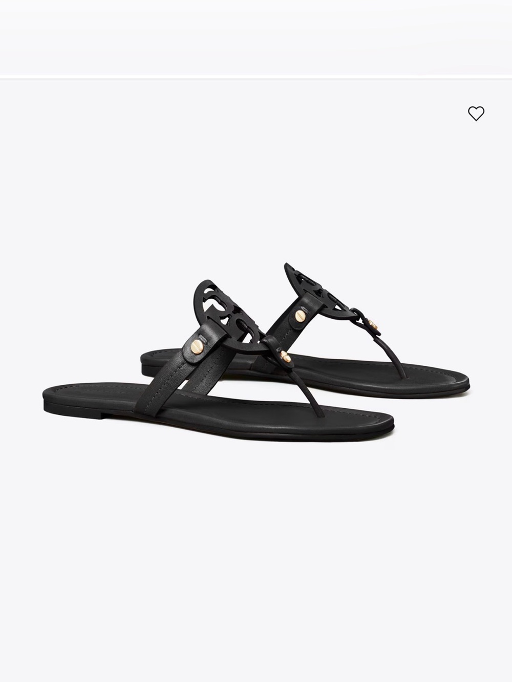 Tory Burch Miller Flip Flop Black Leather